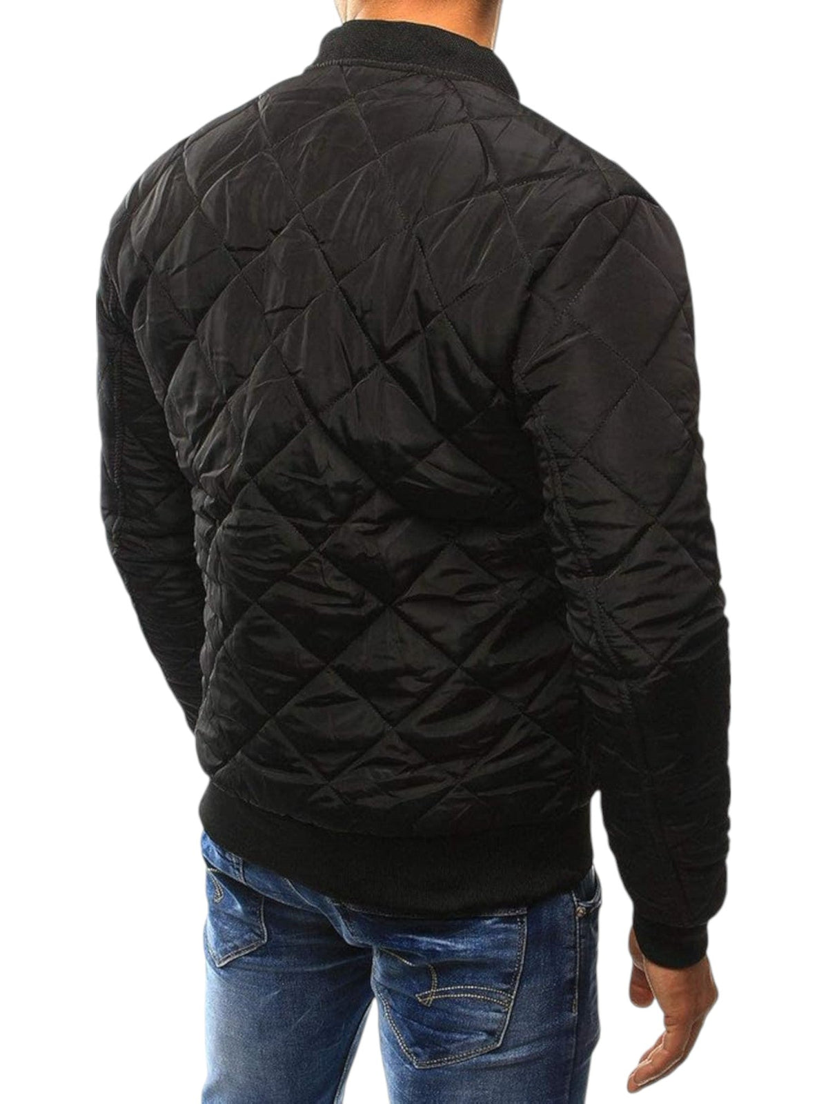 Men's Diamond Quilted Bomber Jacket