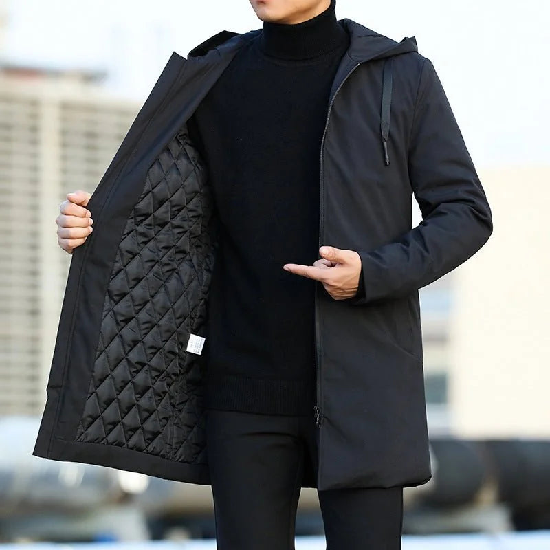 Men's Hooded Winter Coat with Quilted Lining