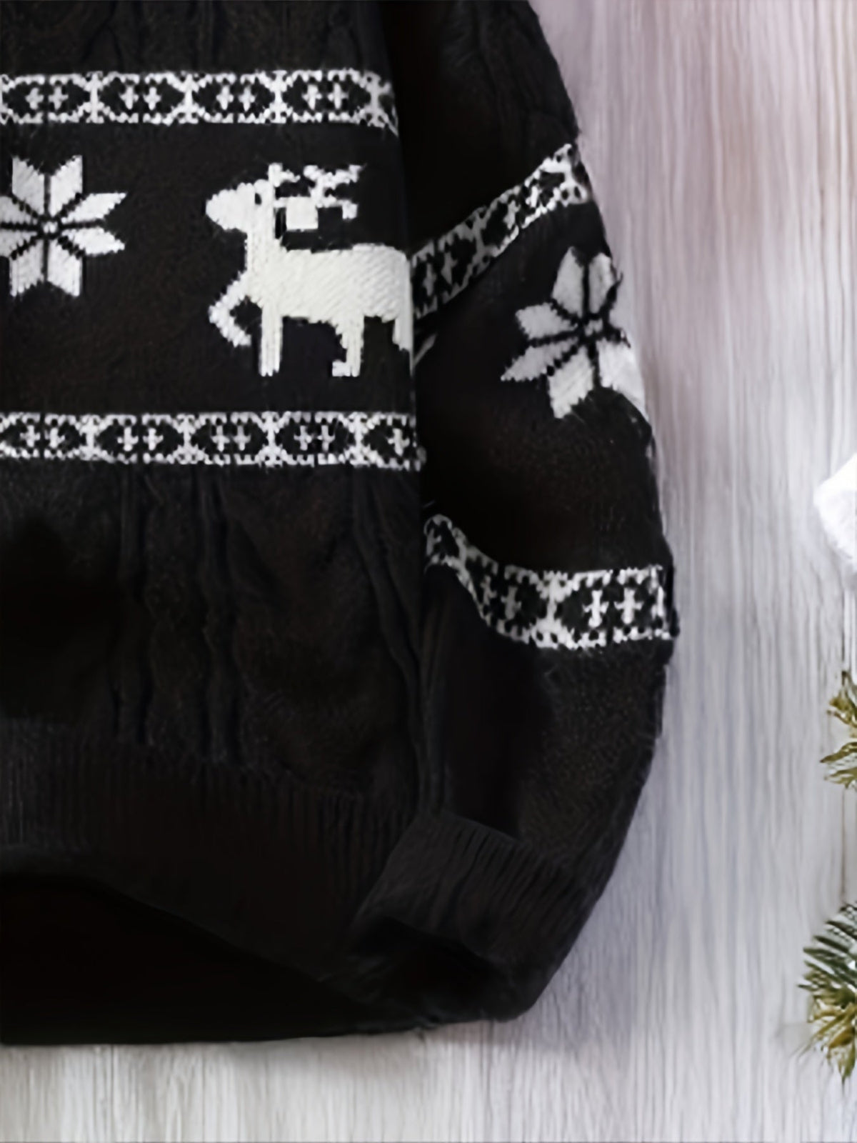 Men's Christmas Jumper Reindeer Snowflake Cable Knit