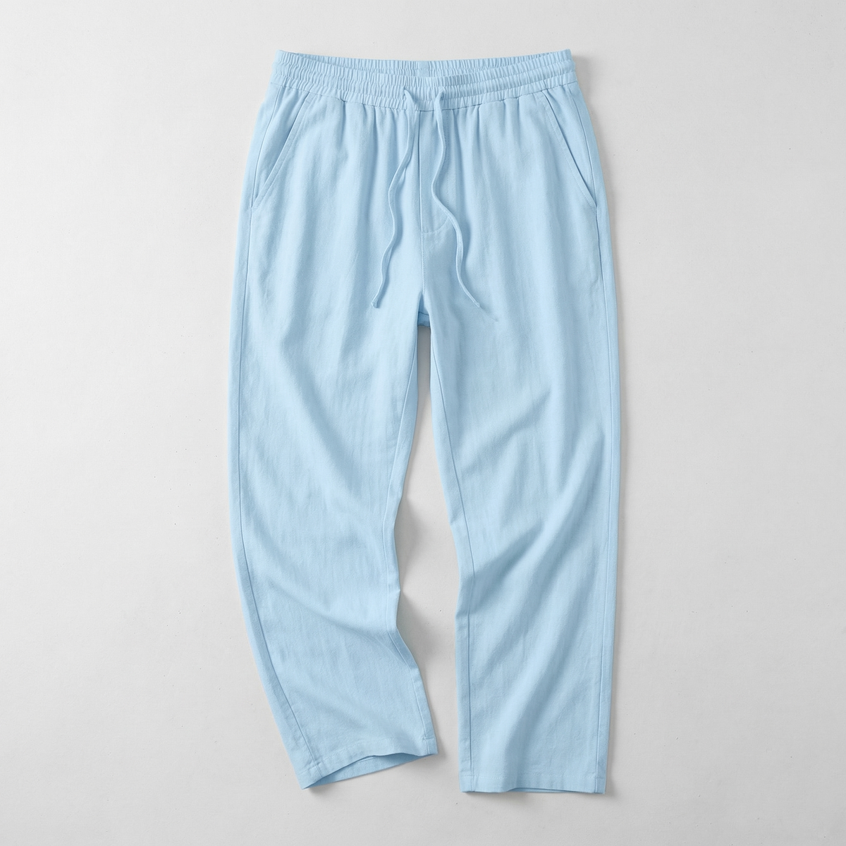 Men's Textured Drawstring Straight Trousers