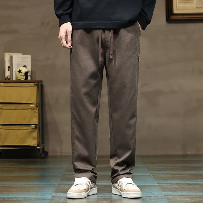 Men's Relaxed Fit Straight Leg Drawstring Joggers