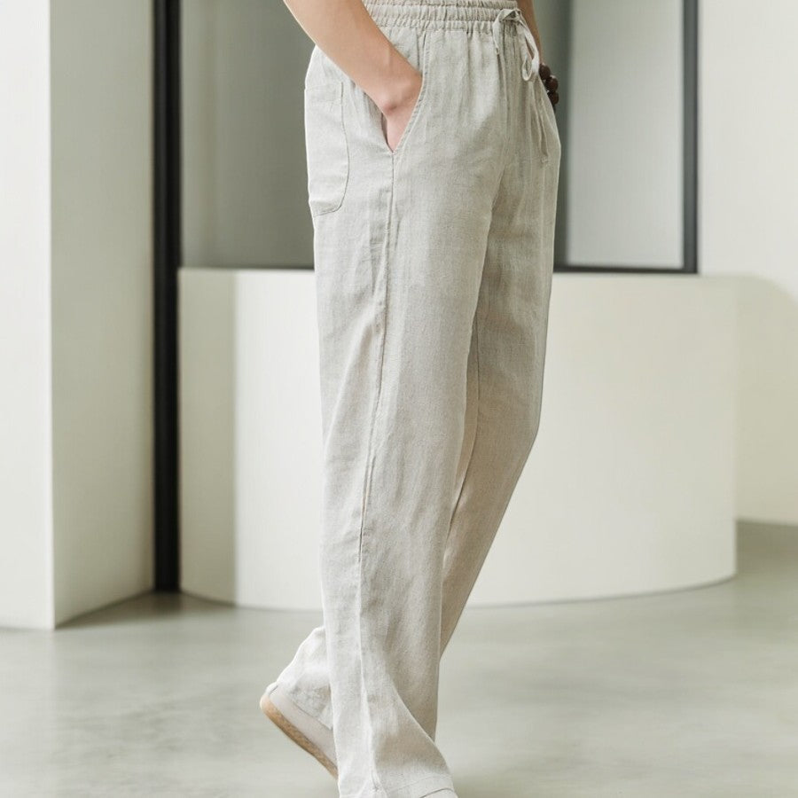 Men's Relaxed Fit Elasticated Waist Drawstring Trousers