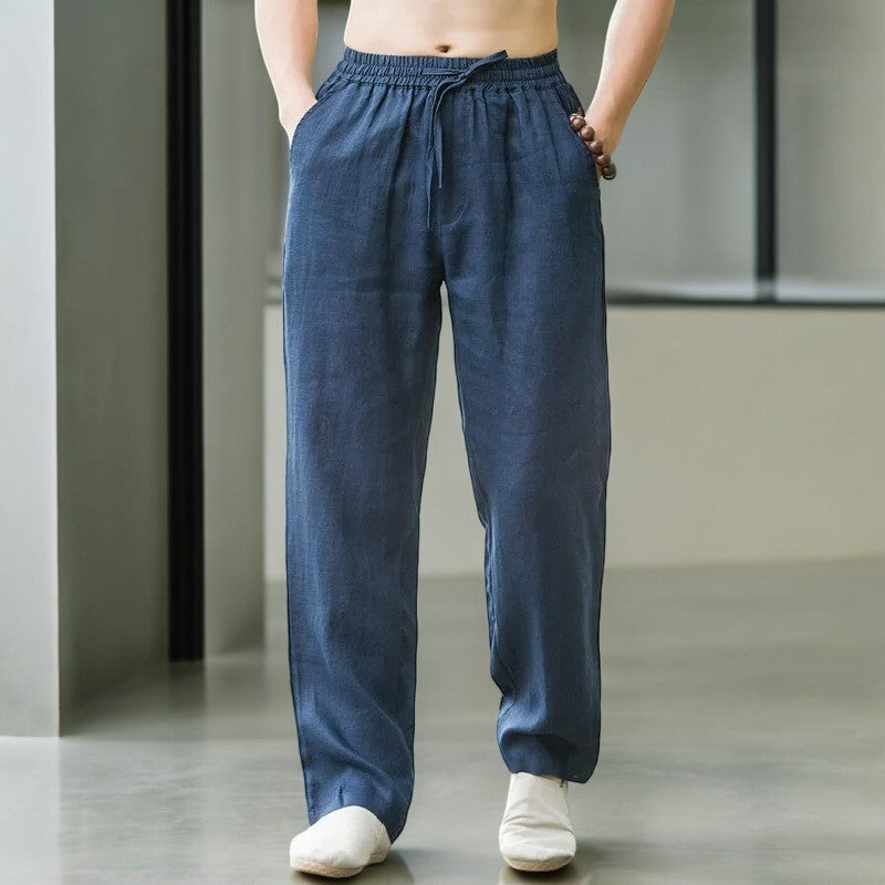 Men's Relaxed Fit Elasticated Waist Drawstring Trousers