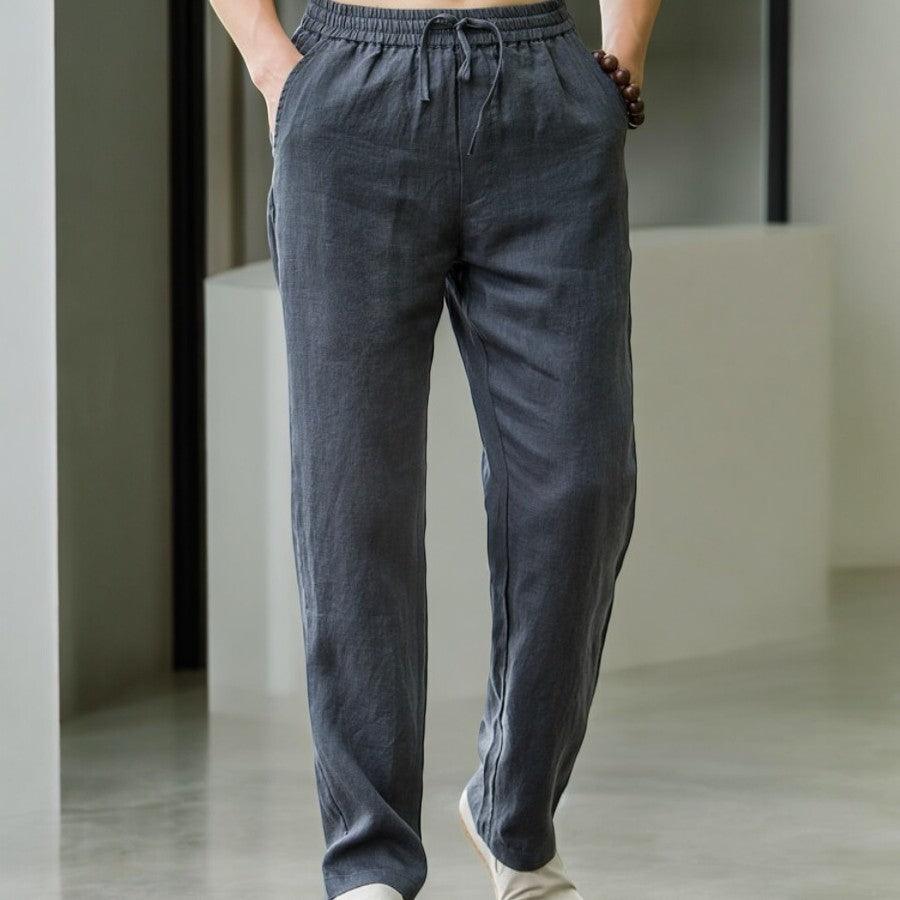 Men's Relaxed Fit Elasticated Waist Drawstring Trousers