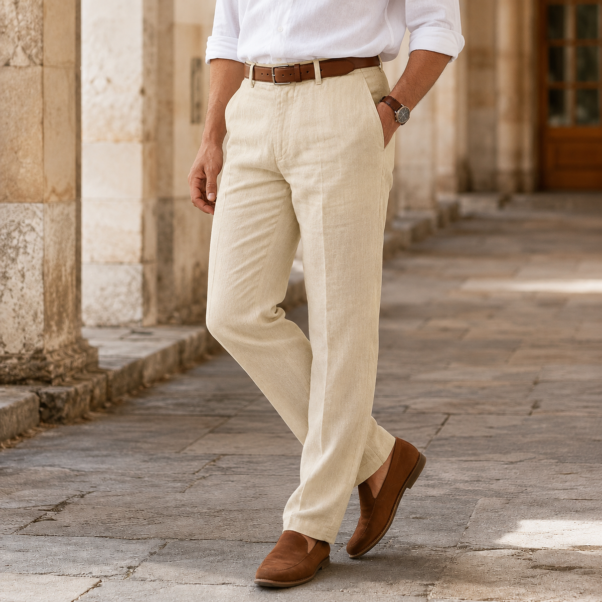 Men's Straight-Leg Smart Casual Trousers