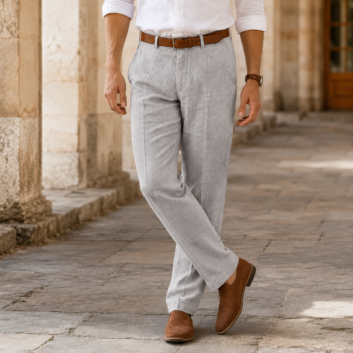 Men's Straight-Leg Smart Casual Trousers