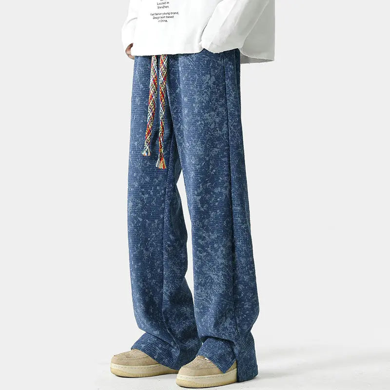 Men's Relaxed Wide-Leg Drawstring Trousers