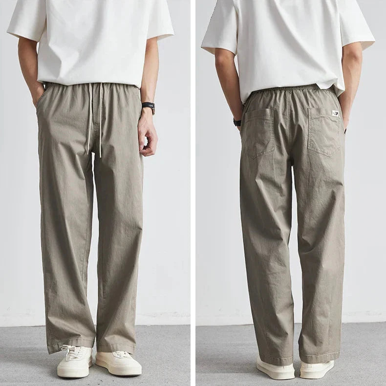 Men's Relaxed Fit Tapered Drawstring Trousers