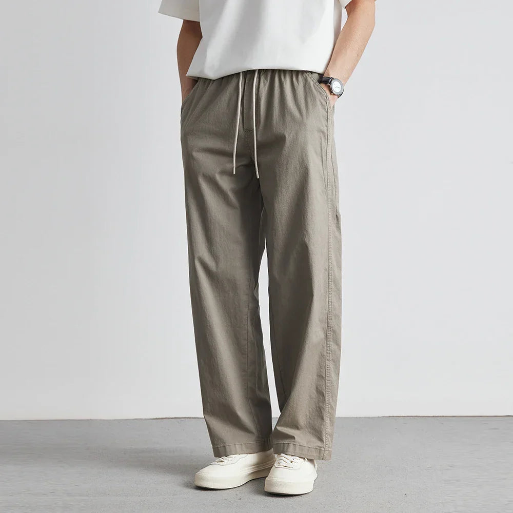 Men's Relaxed Fit Tapered Drawstring Trousers