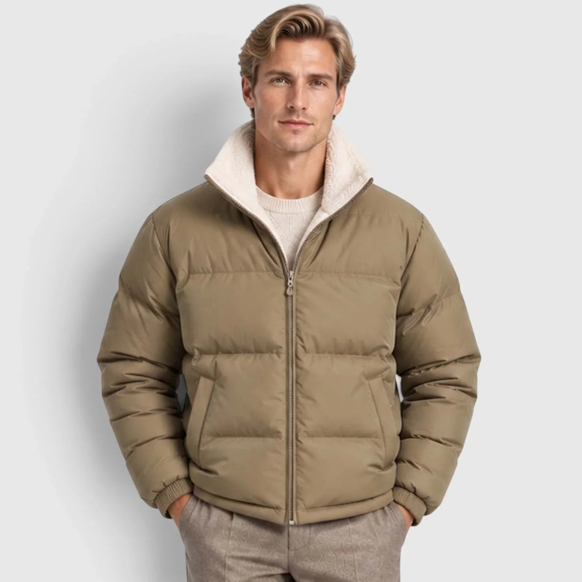 Men's Reversible Stand Collar Puffer Jacket