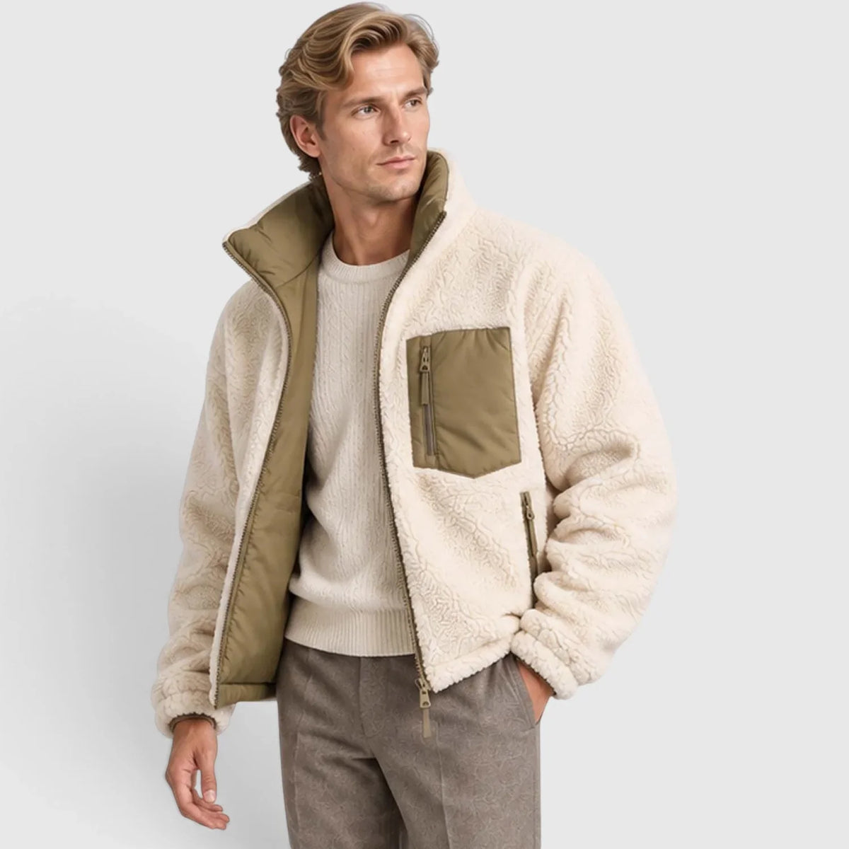 Men's Reversible Stand Collar Puffer Jacket