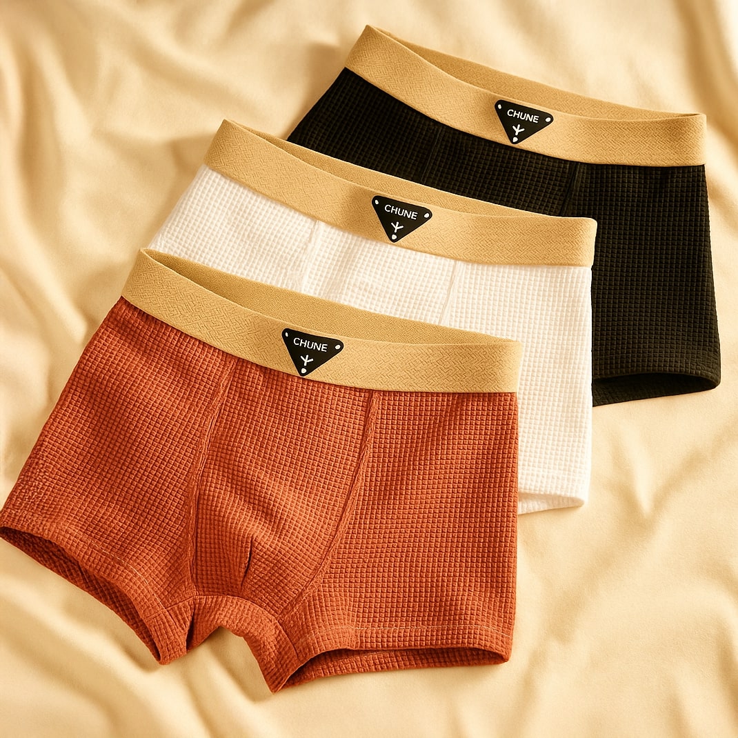 Men's Waffle Knit Boxer Briefs 3 or 6 Pack