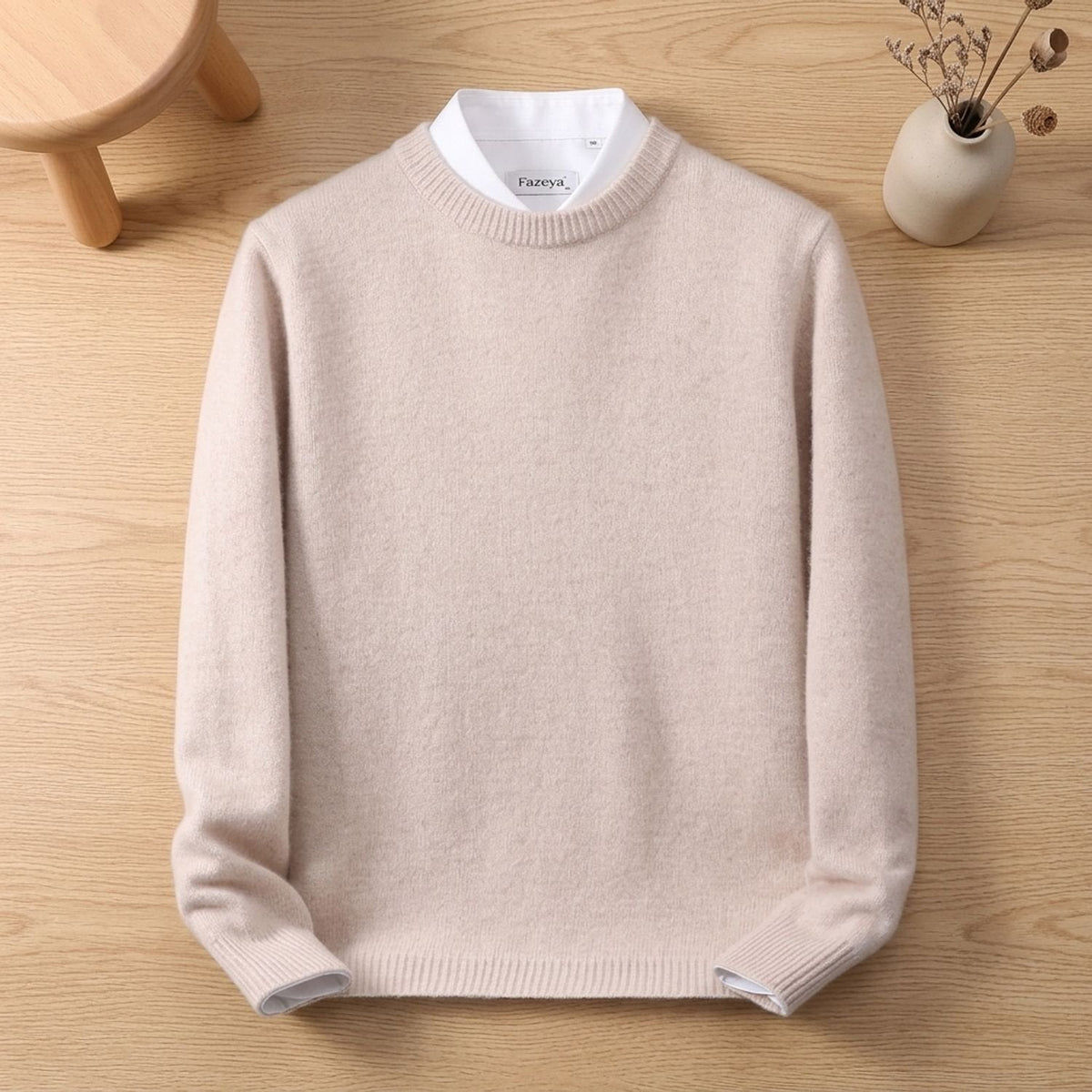 Men's Relaxed Fit Crew Neck Knit Jumper