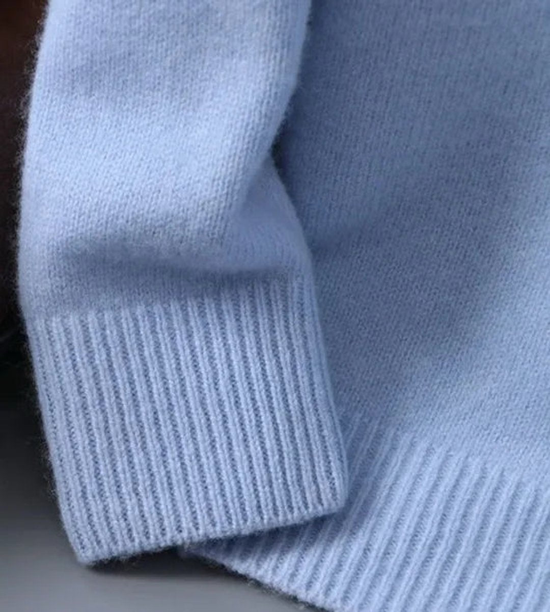Men's Crew Neck Knitted Jumper in Light Blue