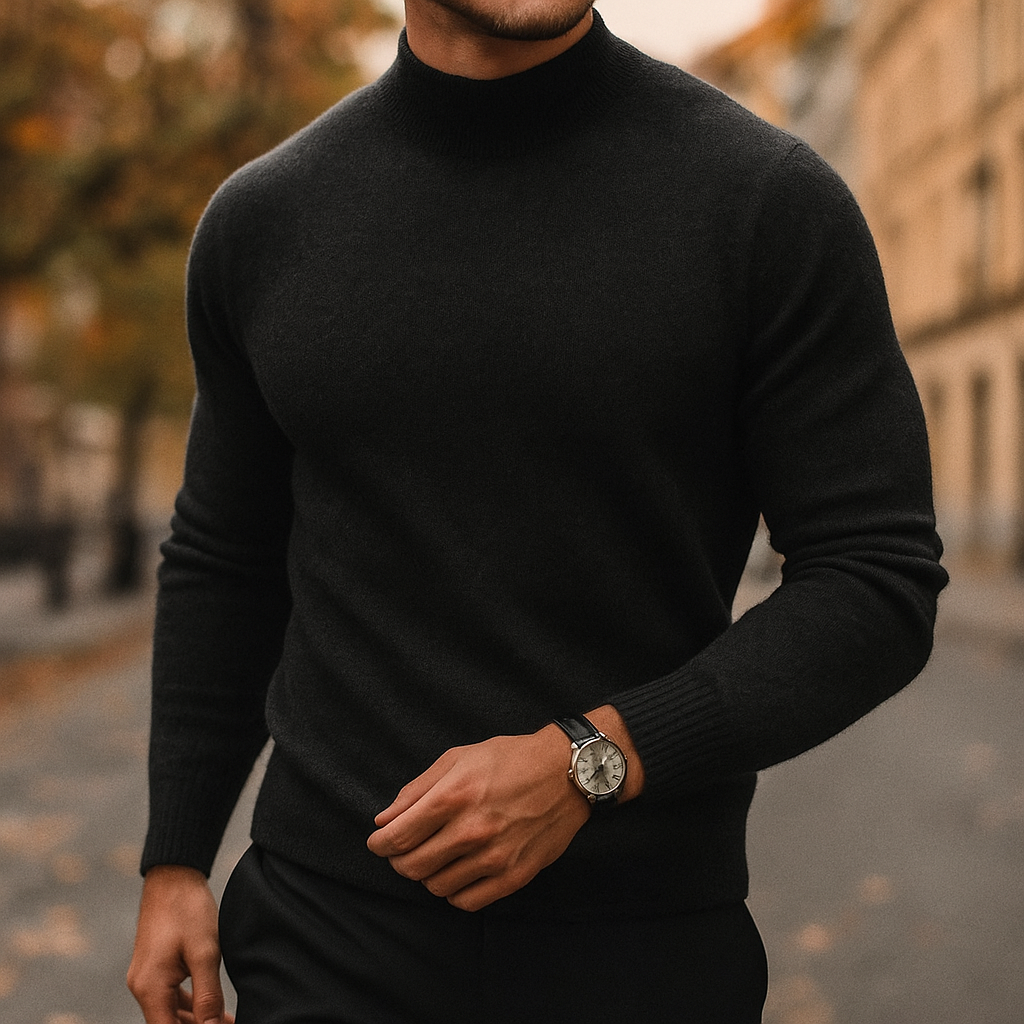 Men's Wool Mock Neck Jumper