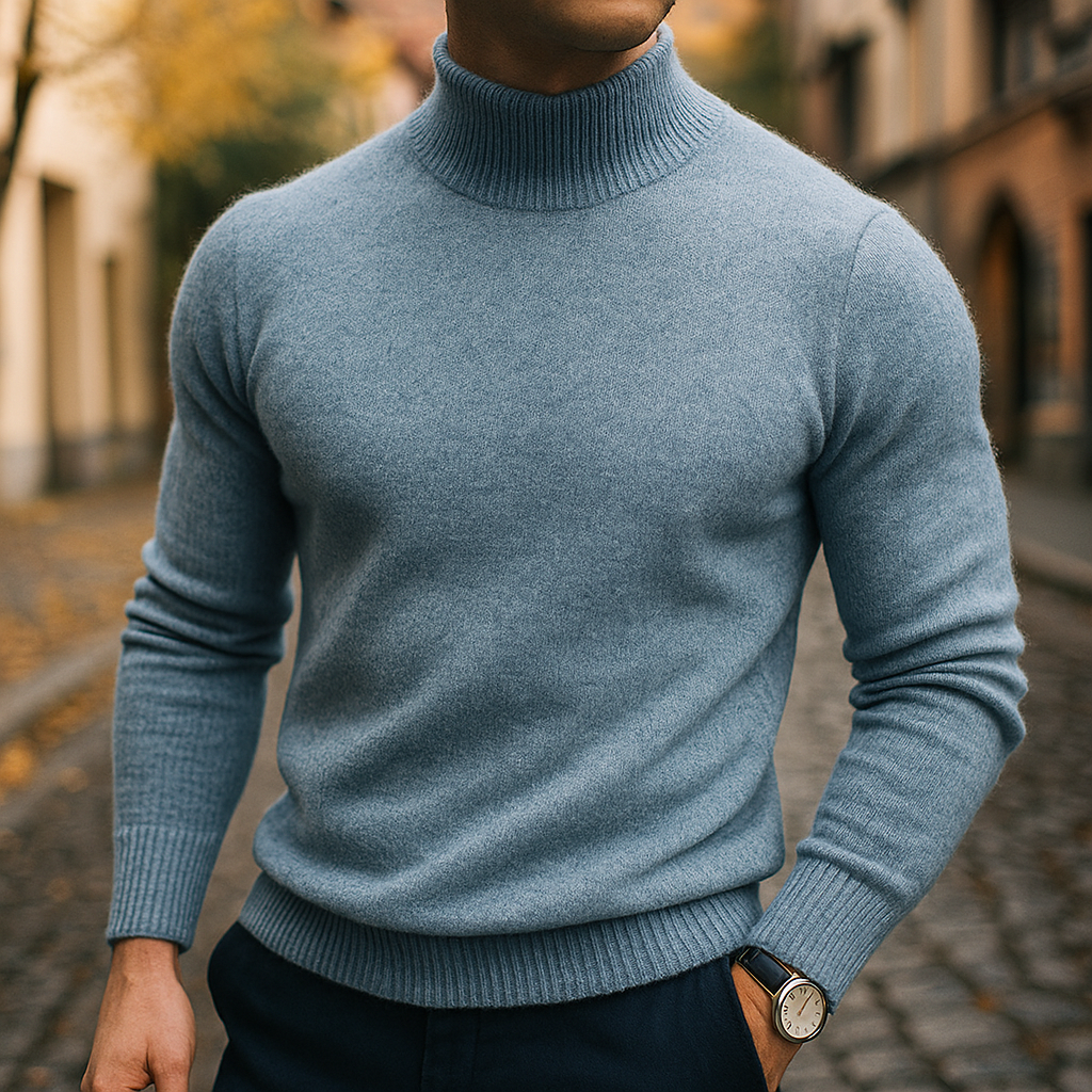 Men's Wool Mock Neck Jumper