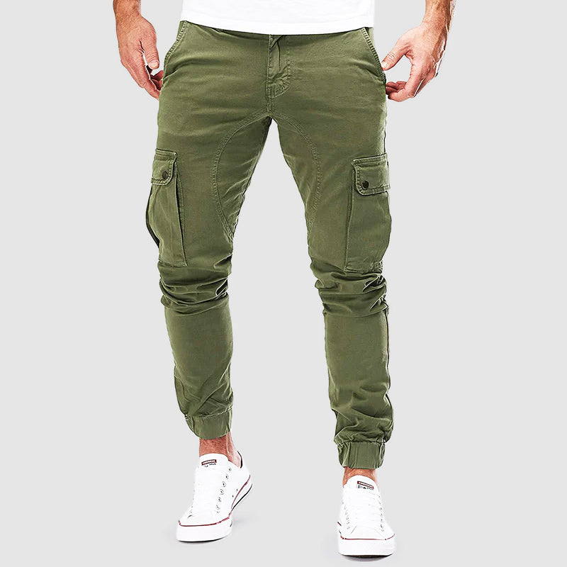 Men's Slim-Fit Cuffed Cargo Trousers