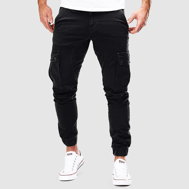 Men's Slim-Fit Cuffed Cargo Trousers