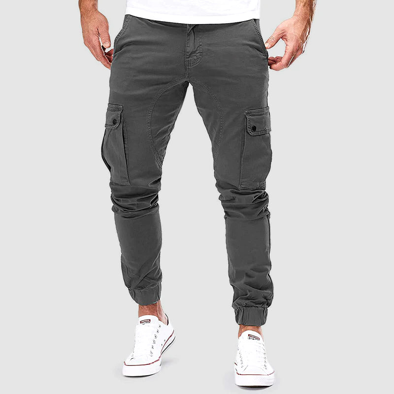 Men's Slim-Fit Cuffed Cargo Trousers