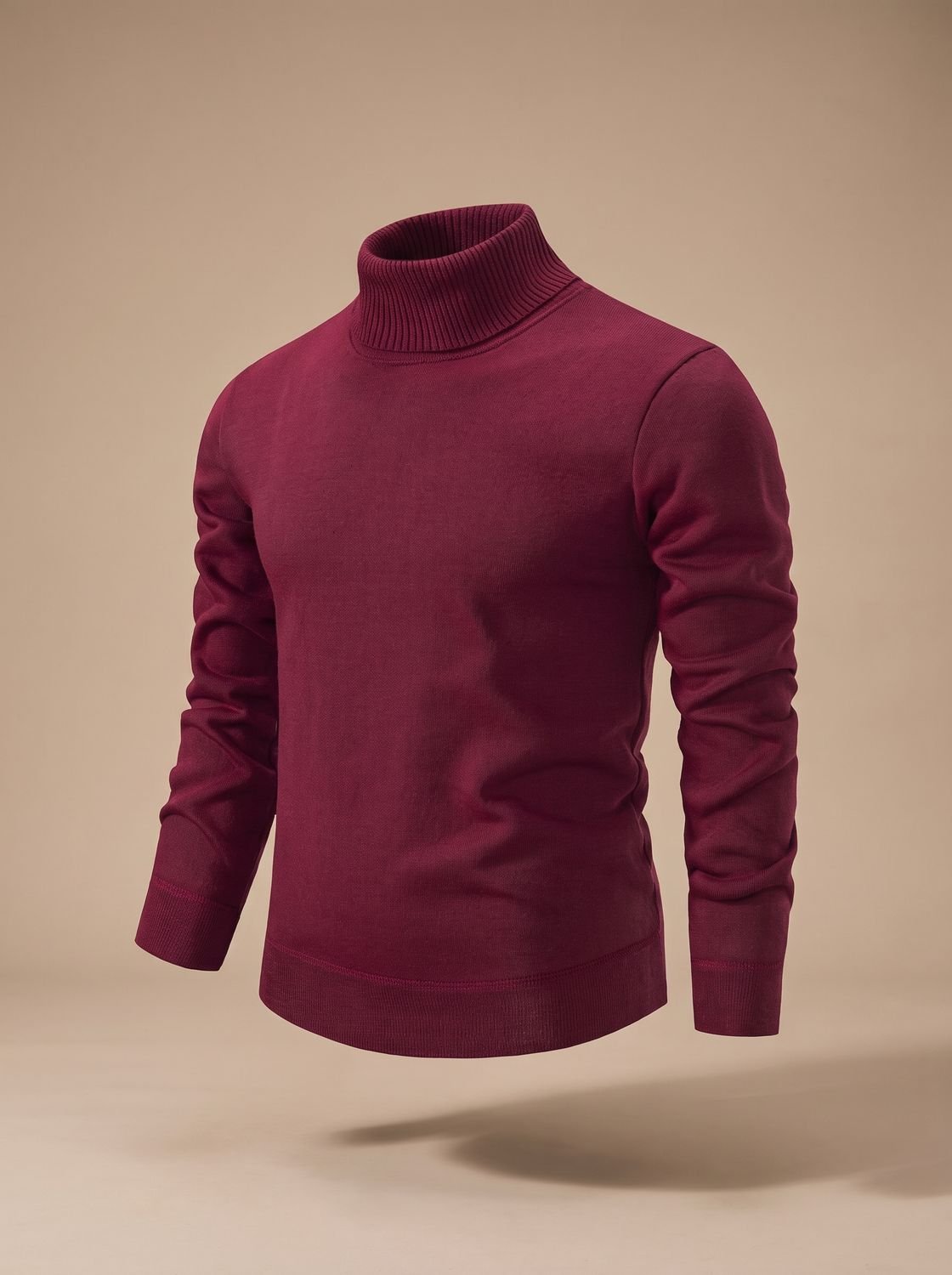 Men's Slim Fit Ribbed Roll Neck Jumper