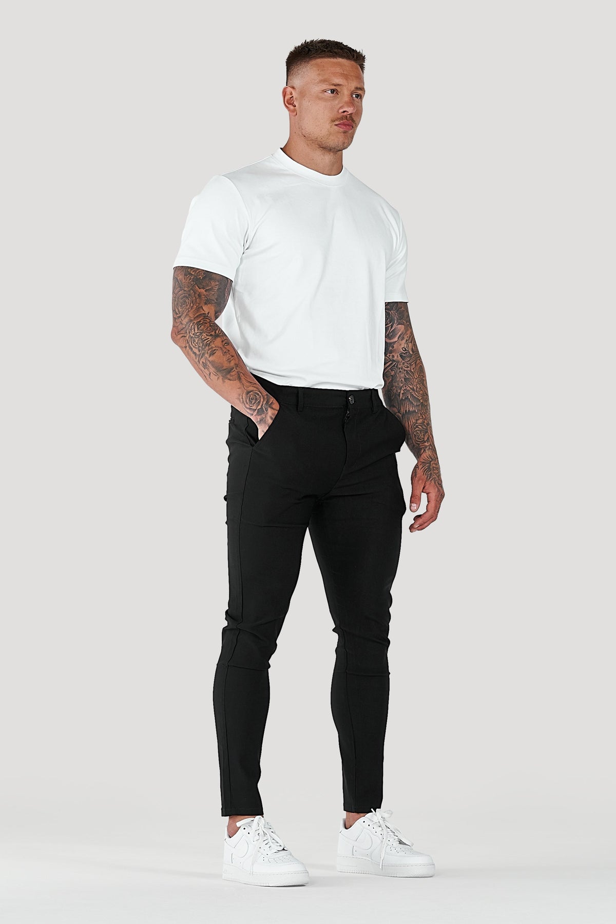 Men's Super Slim Fit Tapered Ankle Trousers