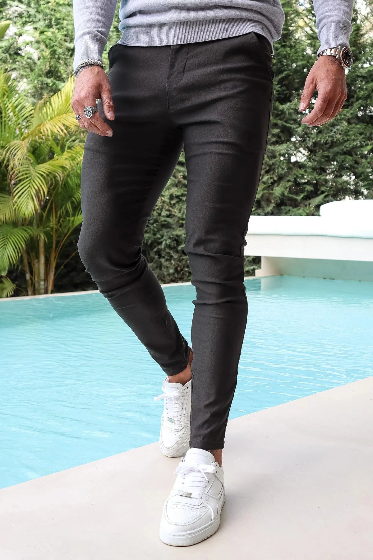 Men's Super Slim Fit Tapered Ankle Trousers