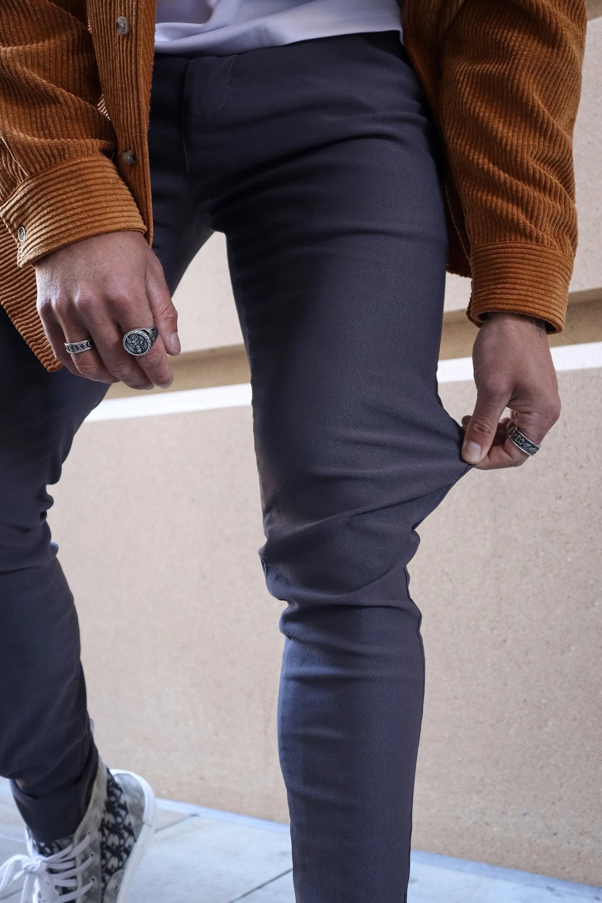 Men's Super Slim Fit Tapered Ankle Trousers