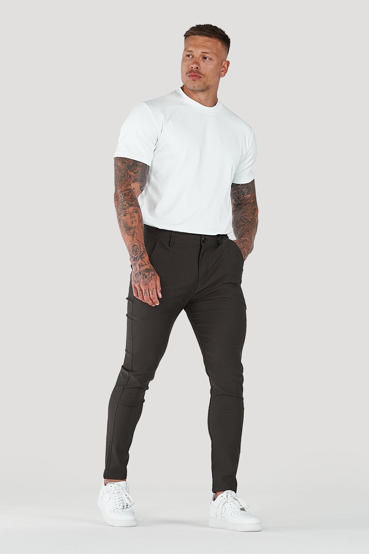 Men's Super Slim Fit Tapered Ankle Trousers