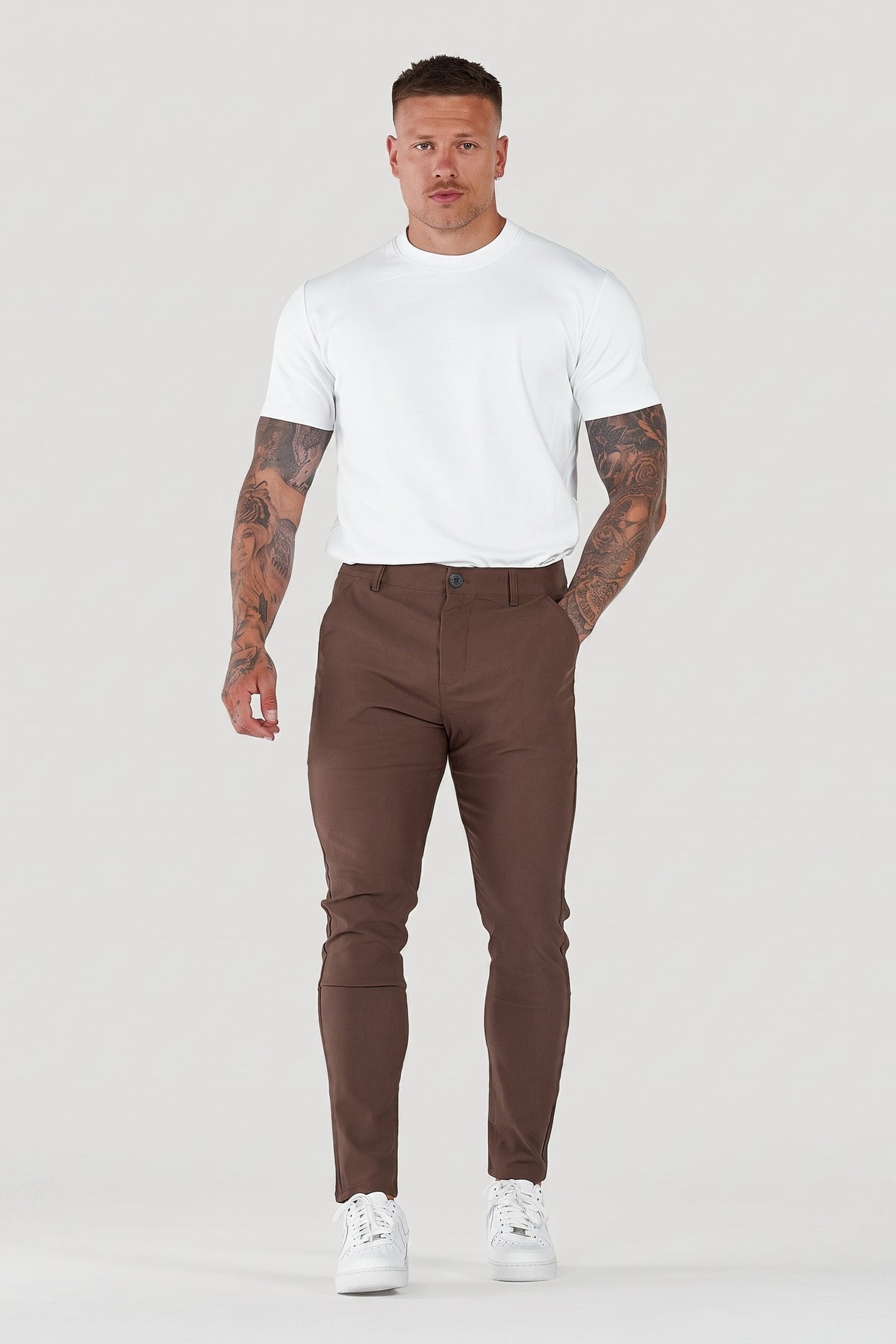 Men's Super Slim Fit Tapered Ankle Trousers
