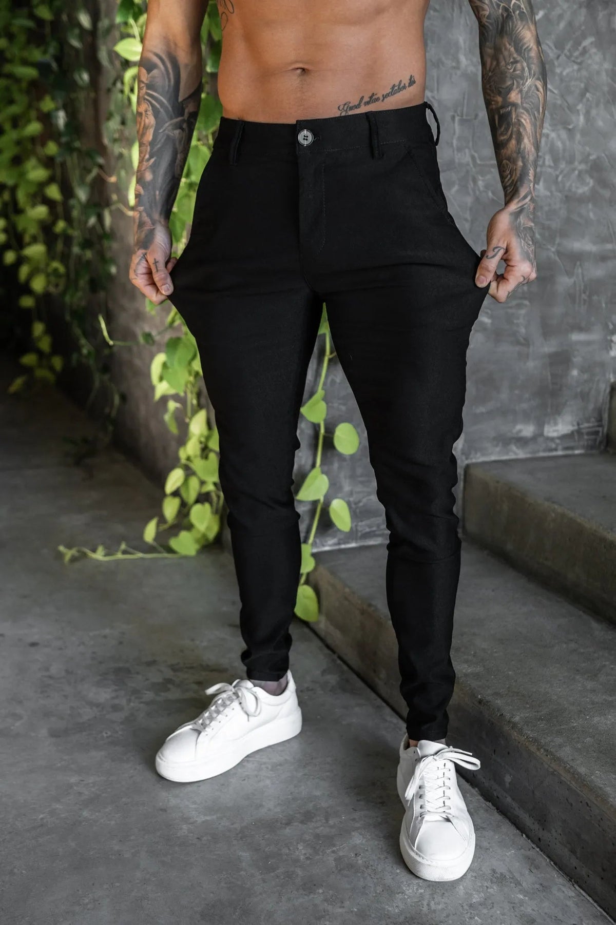 Men's Super Slim Fit Tapered Ankle Trousers