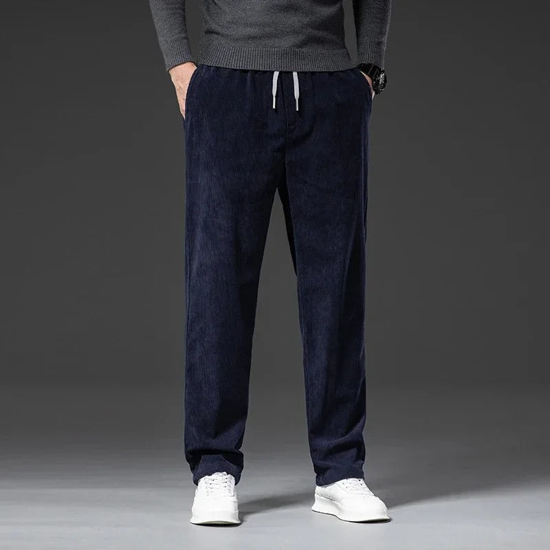 Men's Slim Fit Drawstring Corduroy Trousers