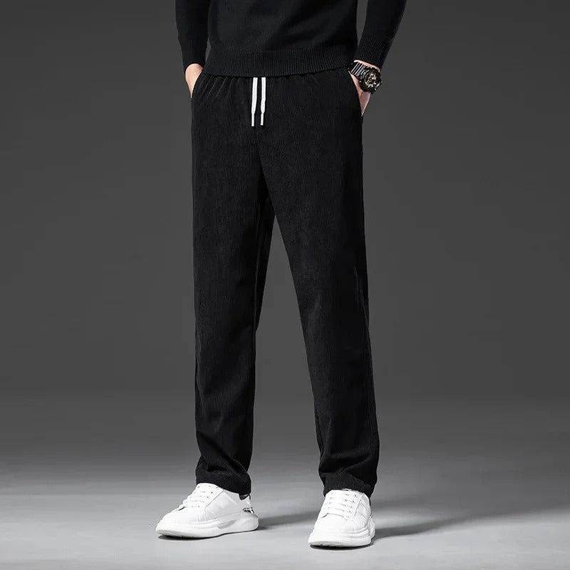 Men's Slim Fit Drawstring Corduroy Trousers