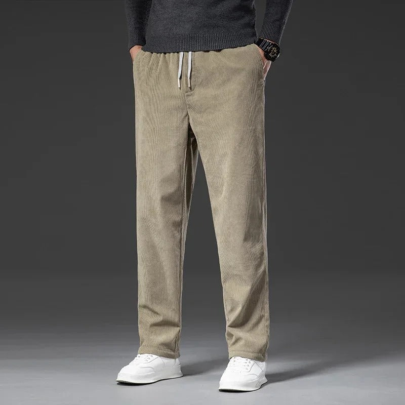Men's Slim Fit Drawstring Corduroy Trousers