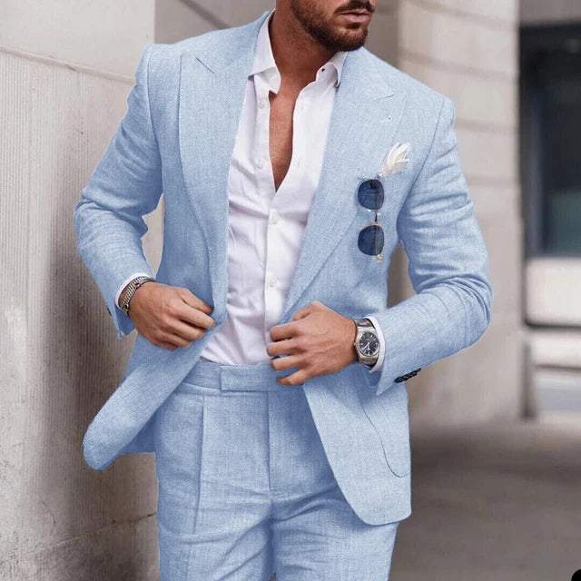 Men's Peak Lapel Two-Piece Formal Suit