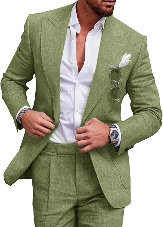 Men's Peak Lapel Two-Piece Formal Suit