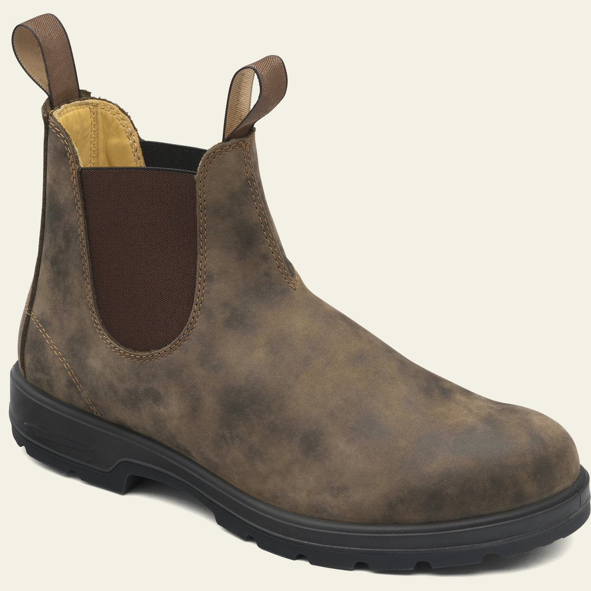 Men's Slip-On Faux Leather Chelsea Boots with Pull Tabs
