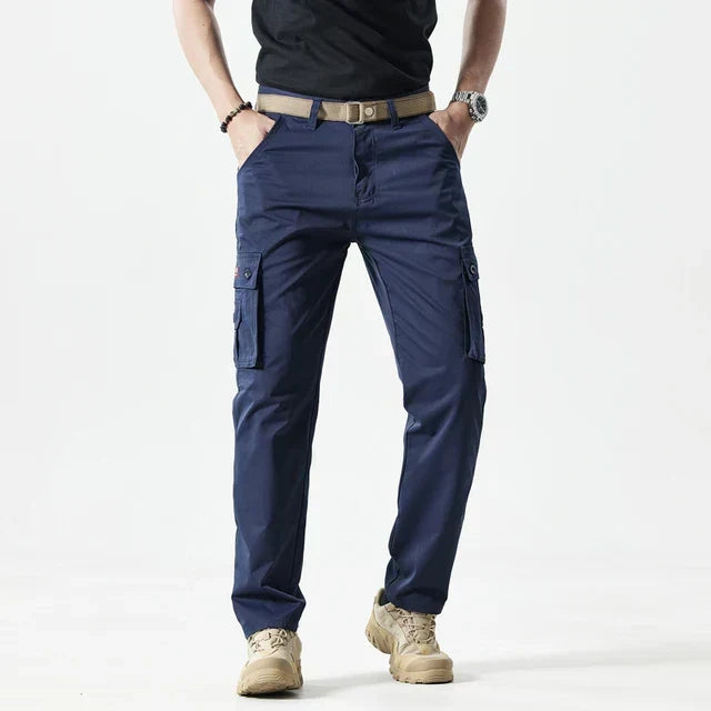 Men's Straight-Leg Cargo Trousers with Flap Pockets