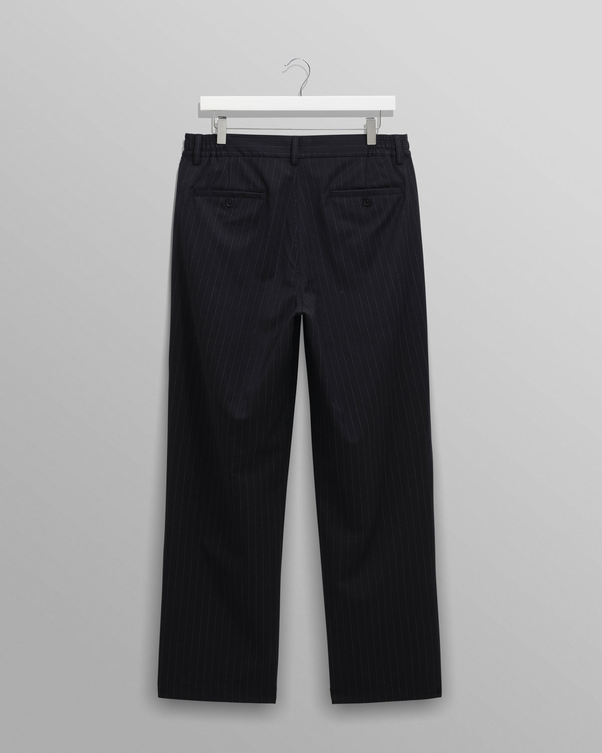 Men's Pinstripe Straight-Leg Trousers in Navy