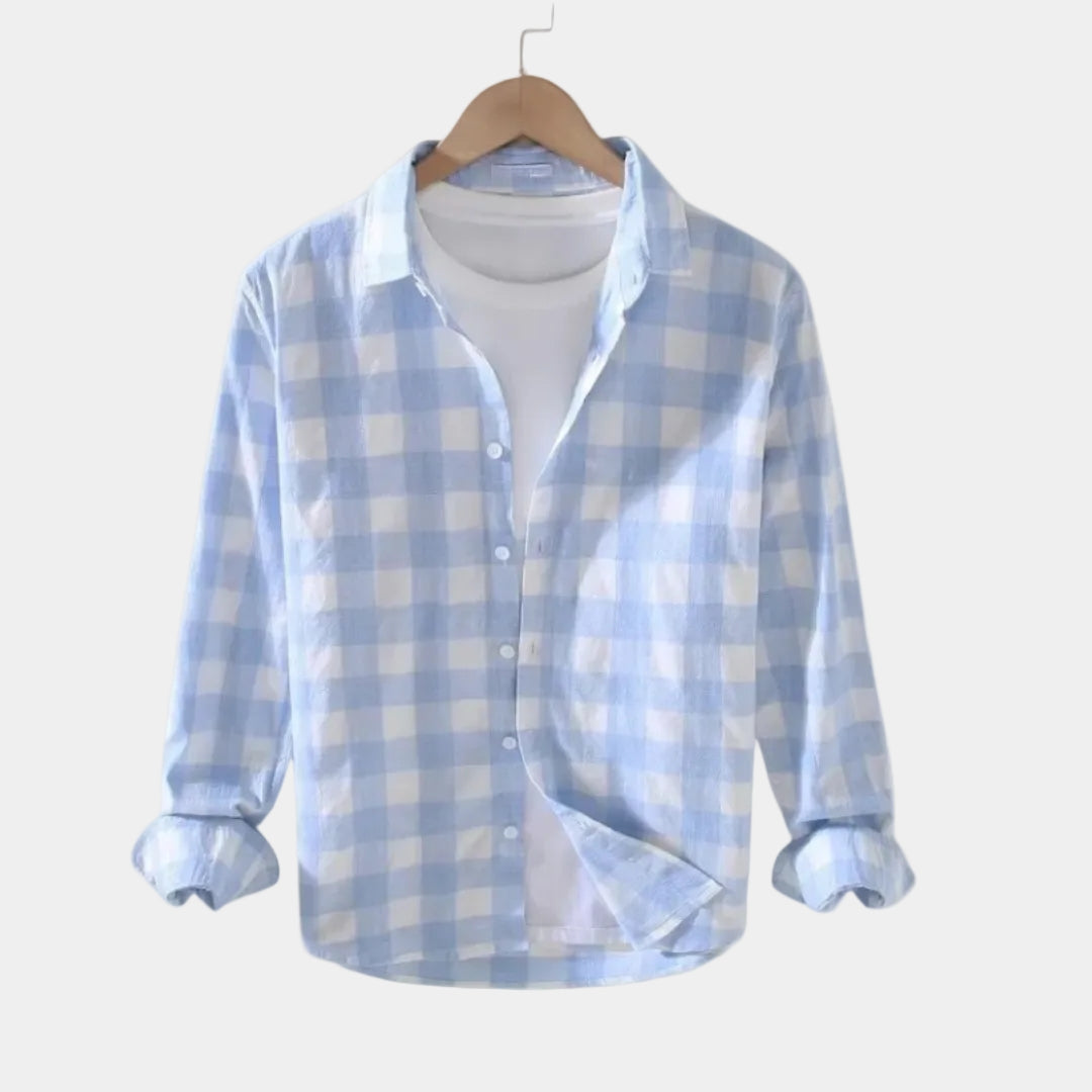 Men's Gingham Check Long Sleeve Shirt