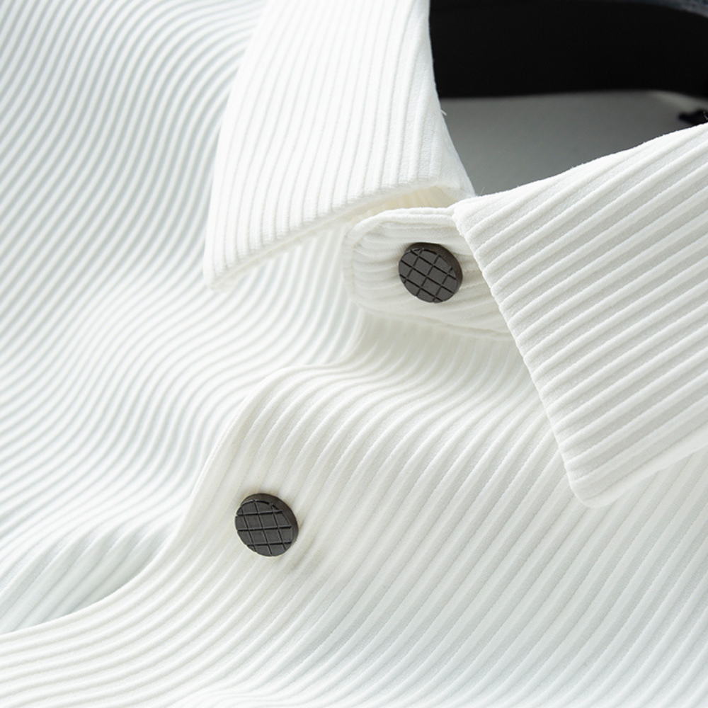 Men's Textured Stripe Long Sleeve Shirt