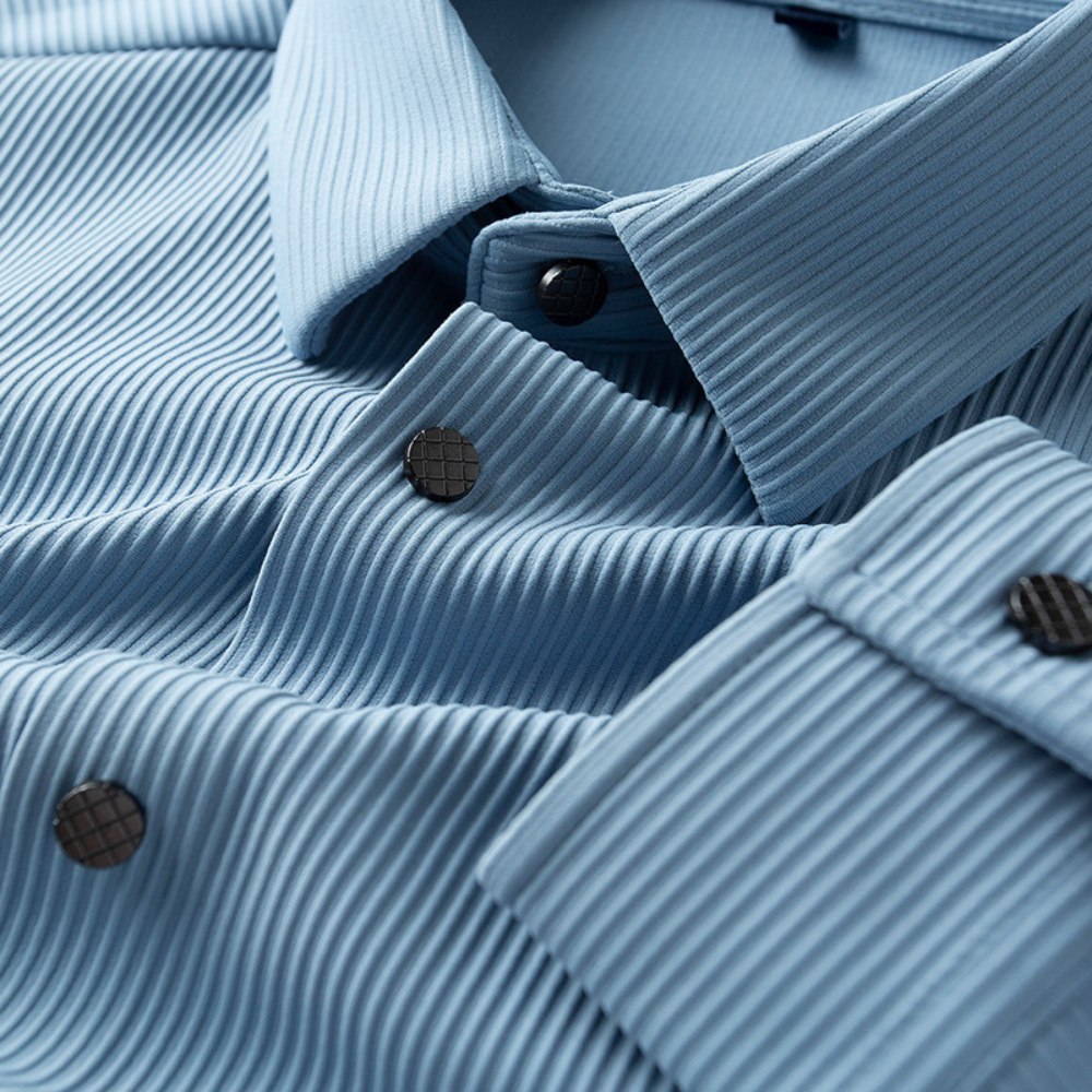 Men's Textured Stripe Long Sleeve Shirt