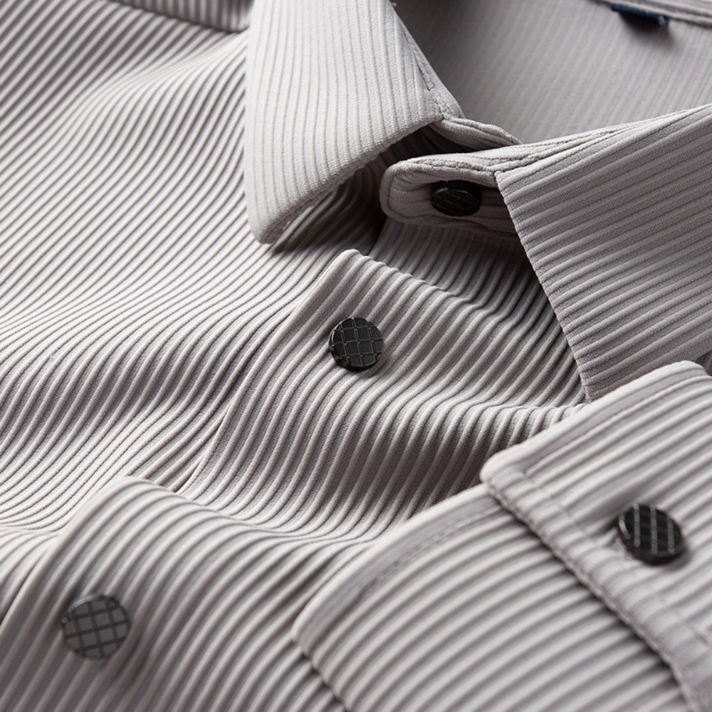 Men's Textured Stripe Long Sleeve Shirt