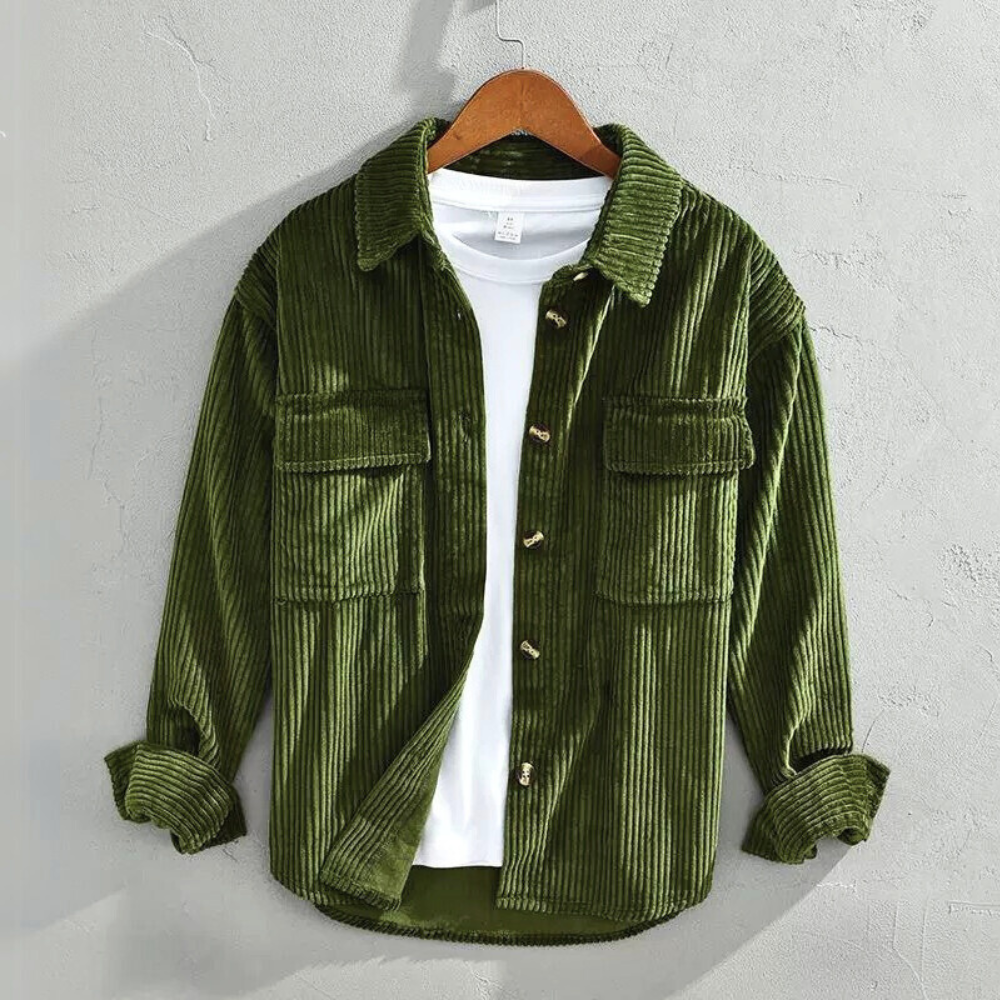 Men's Corduroy Overshirt with Chest Pockets