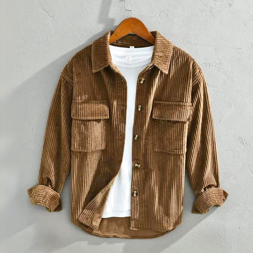 Men's Corduroy Overshirt with Chest Pockets