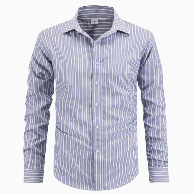 Men's Vertical Striped Long Sleeve Shirt