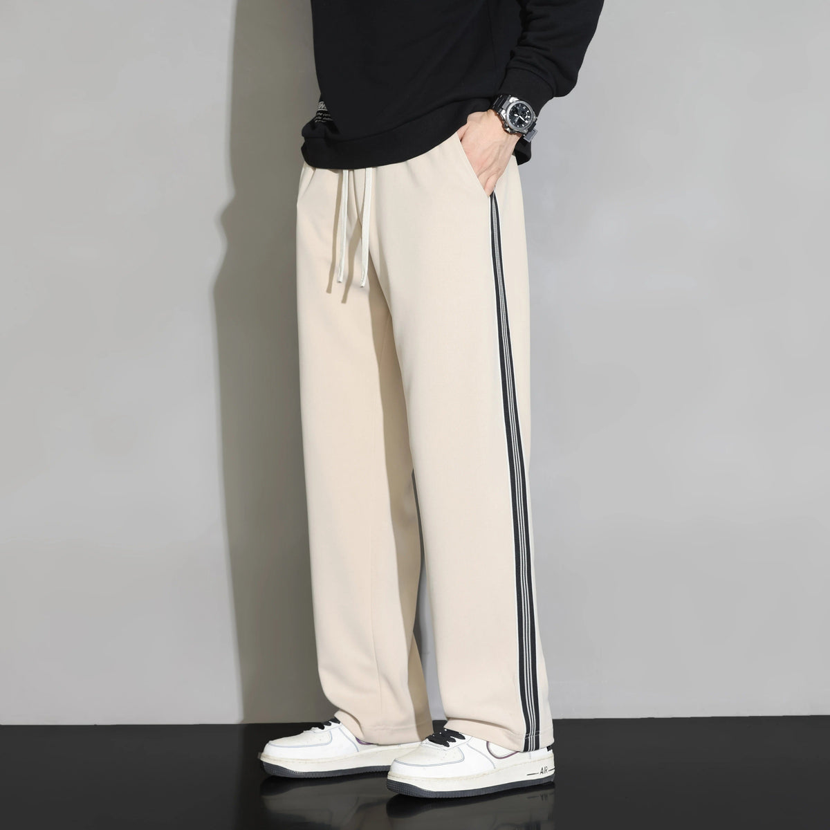 Men's Side Stripe Straight-Leg Joggers