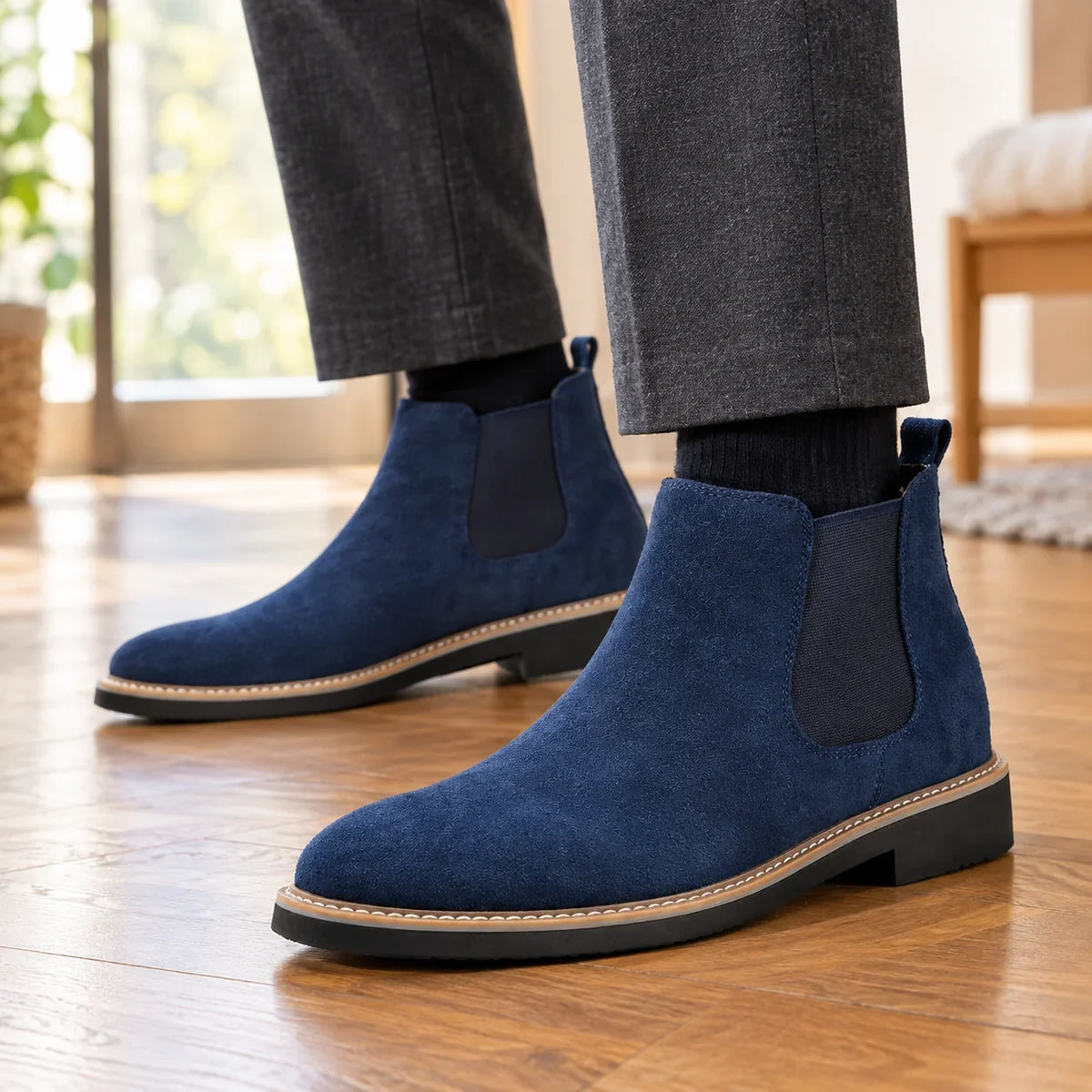 Men's Faux Suede Chelsea Boots