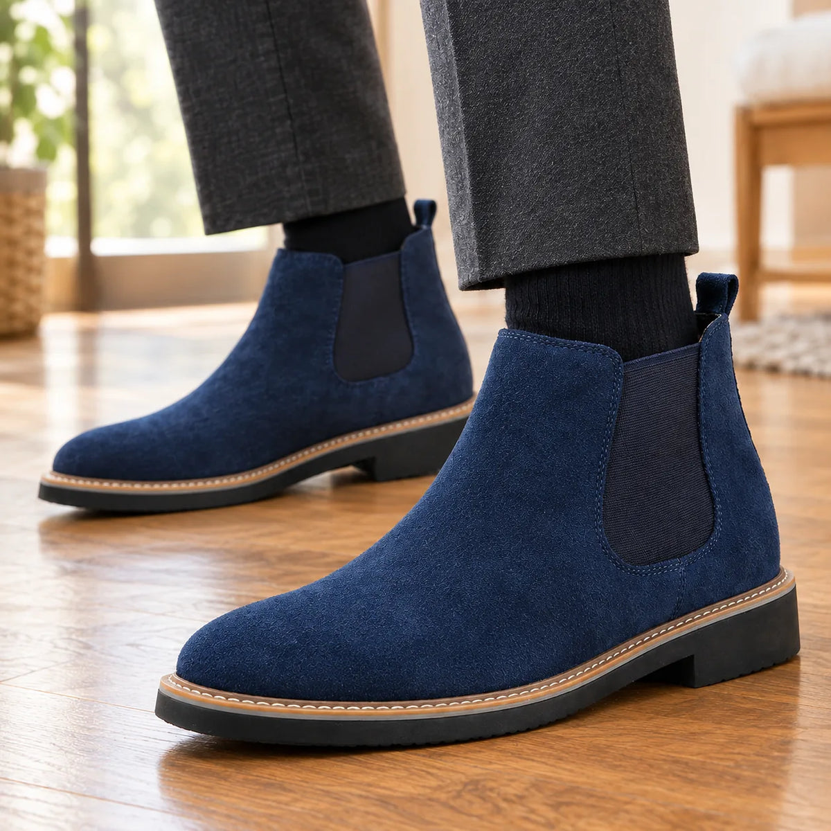 Men's Faux Suede Chelsea Boots