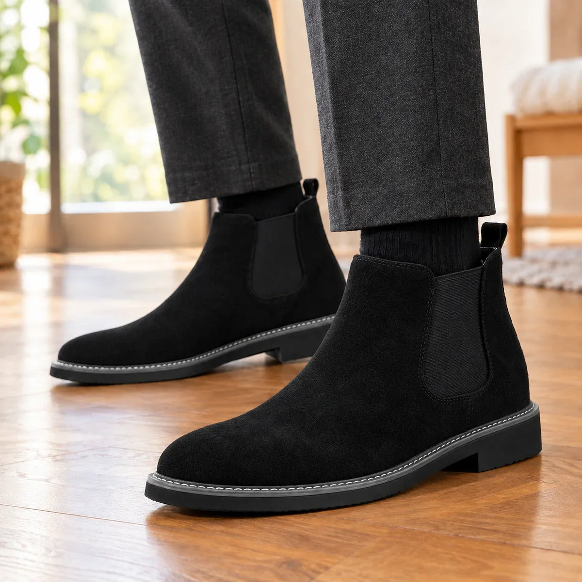 Men's Faux Suede Chelsea Boots