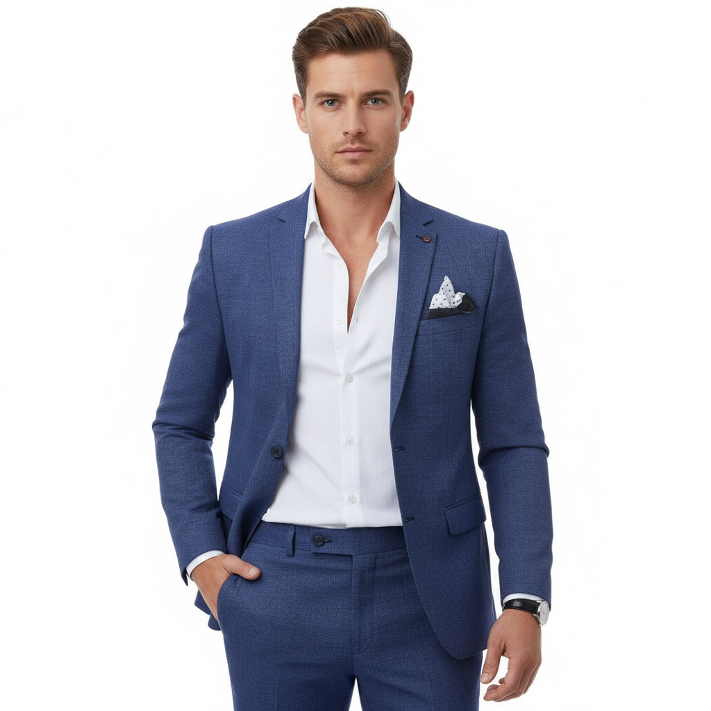 Men's Tailored Notch Lapel Formal Suit for Work & Events